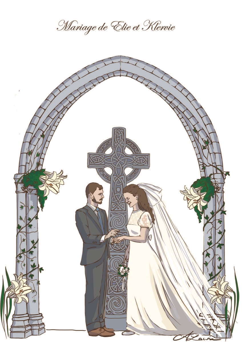 Faire-part de mariage illustré